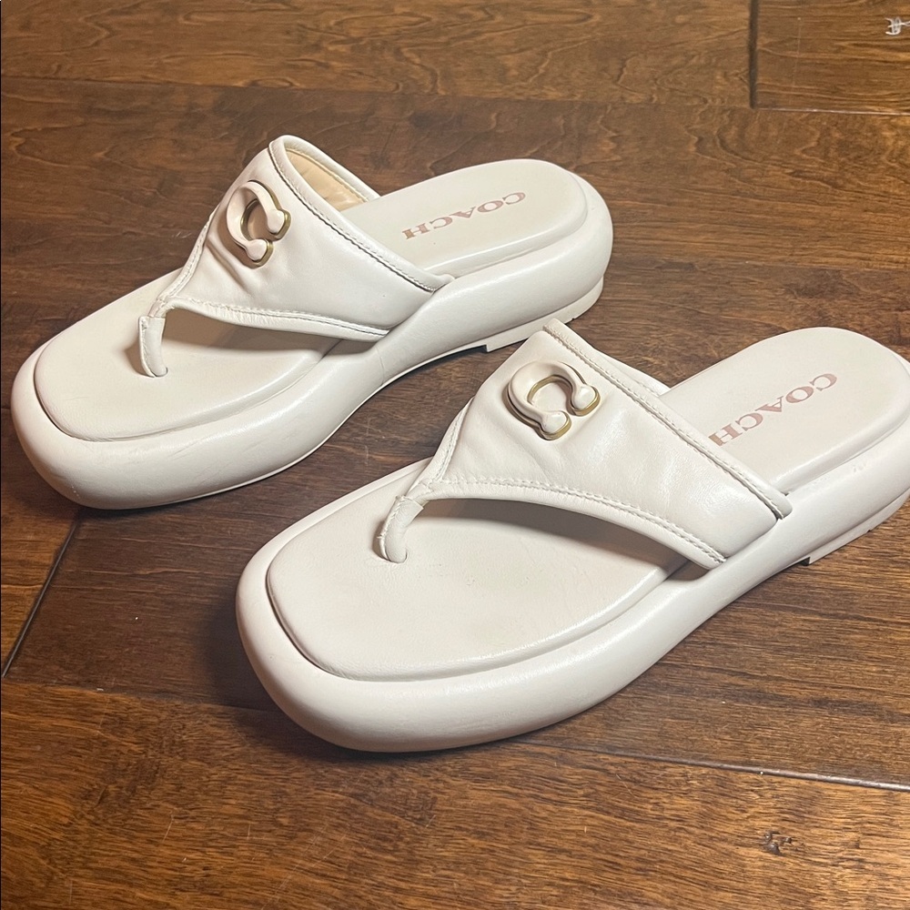 Coach Sylvie Sandal, Off-White, size 6 - Picture 3 of 10